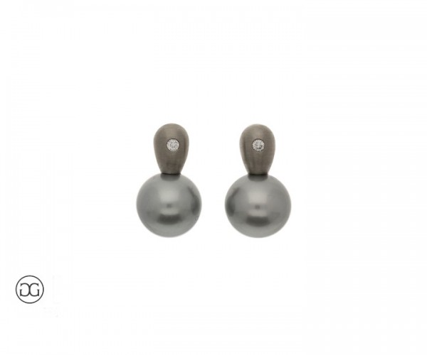 Ohrstecker Weißgold 585 Tahitiperle Brillant