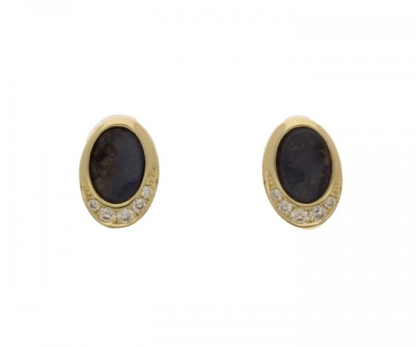 Ohrstecker 585 Gelbgold Opal Brillant
